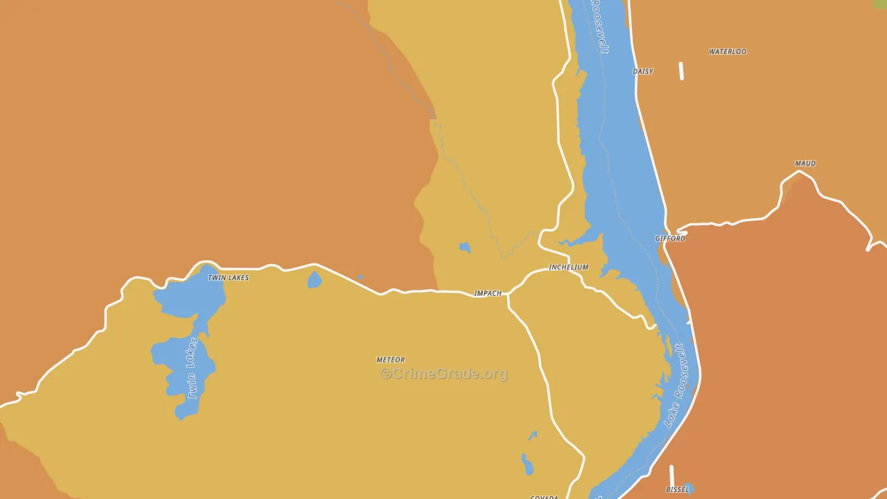 Inchelium, WA Map of Murder Rates