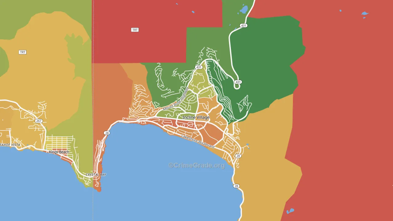 Incline Village, NV Map of Murder Rates