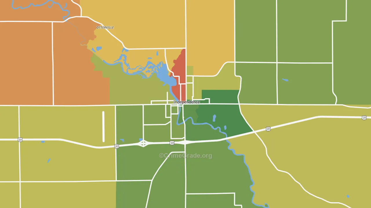 Independence, IA Map of Murder Rates