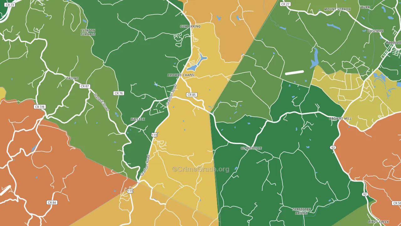Independence, WV Map of Murder Rates