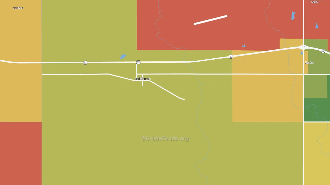 Indiahoma, OK Map of Murder Rates