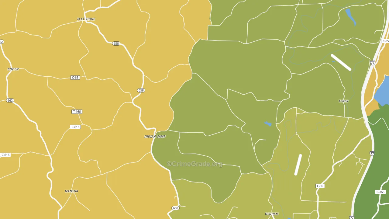 Indian Camp, OH Map of Murder Rates