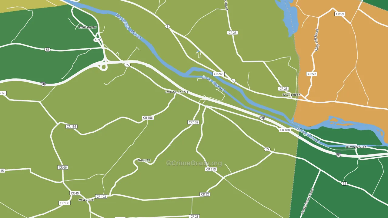 Indian Castle, NY Map of Murder Rates
