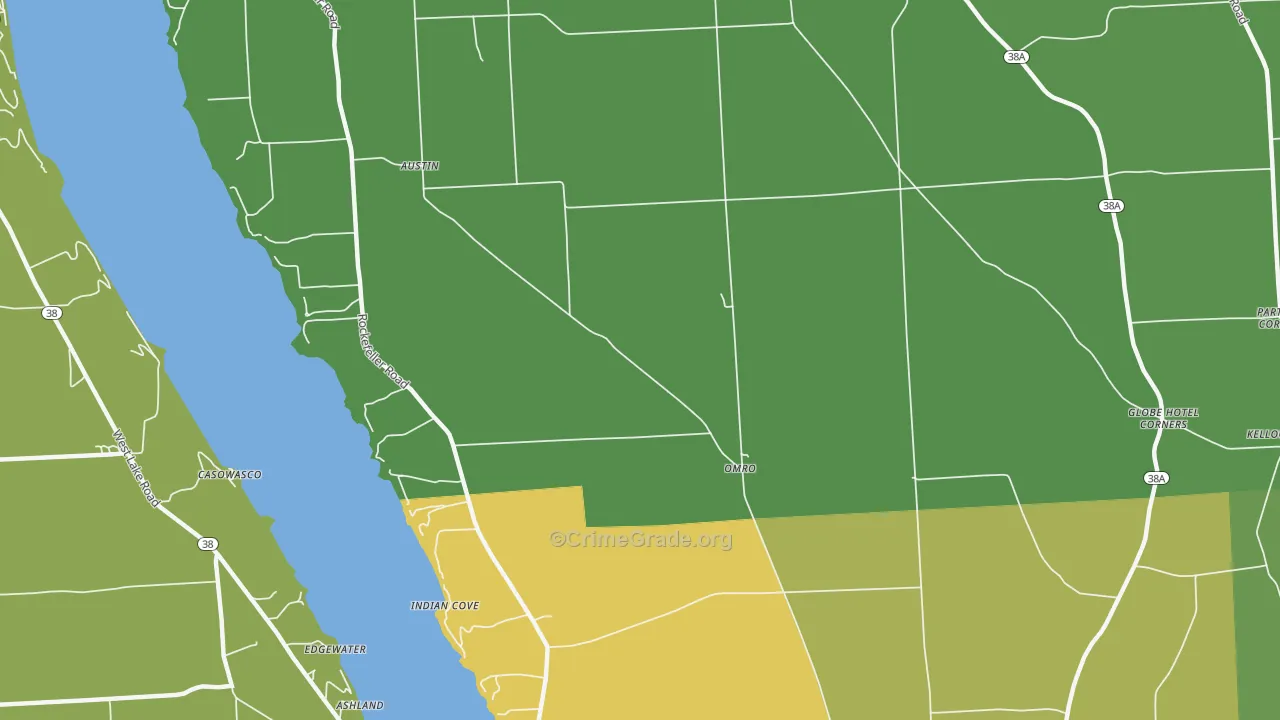 Indian Cove, NY Map of Murder Rates