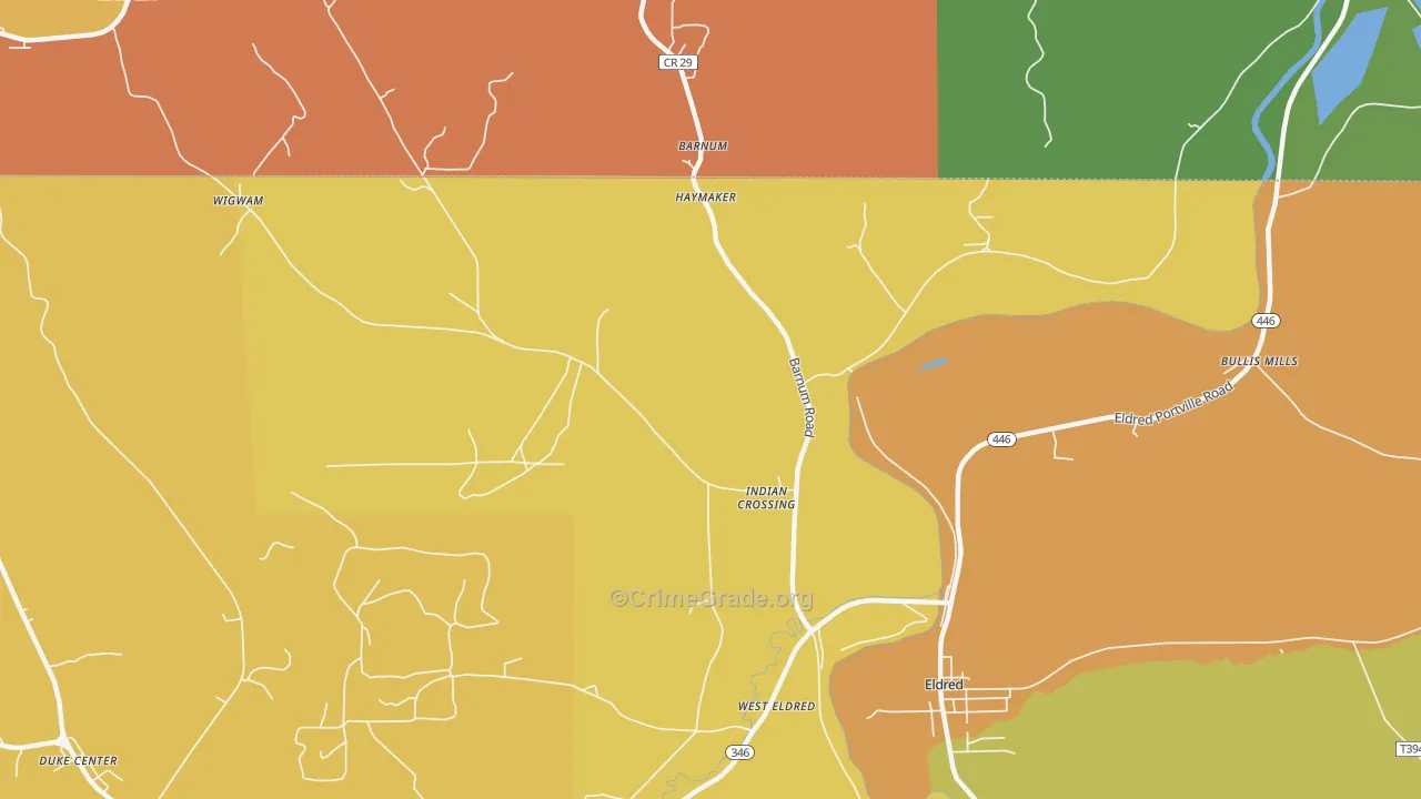 Indian Crossing, PA Map of Murder Rates