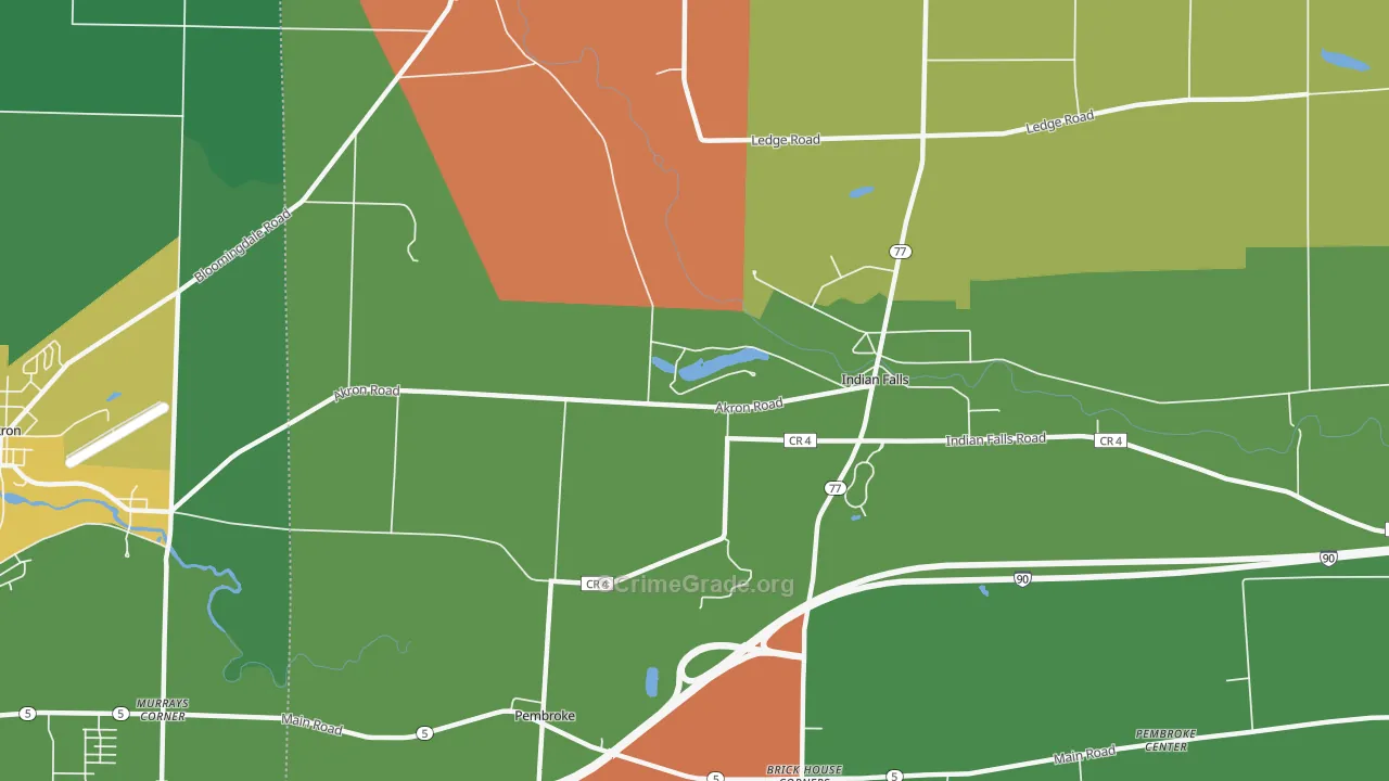 Indian Falls, NY Map of Murder Rates