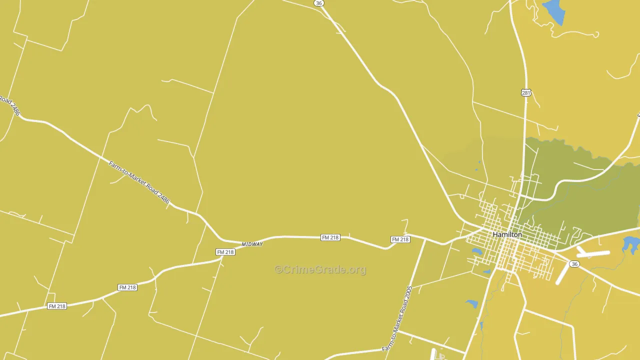 Indian Gap, TX Map of Murder Rates