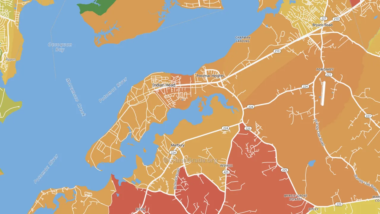 Indian Head, MD Map of Murder Rates