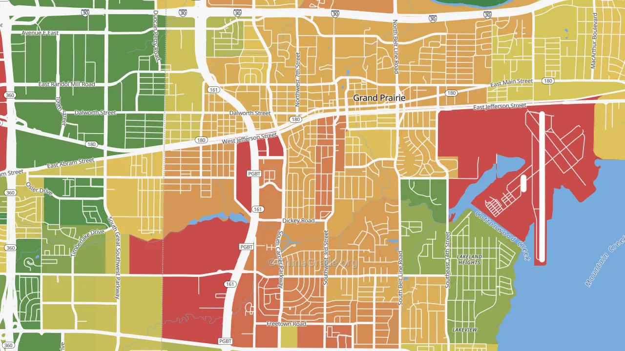 Indian Hills, Grand Prairie, TX Map of Murder Rates