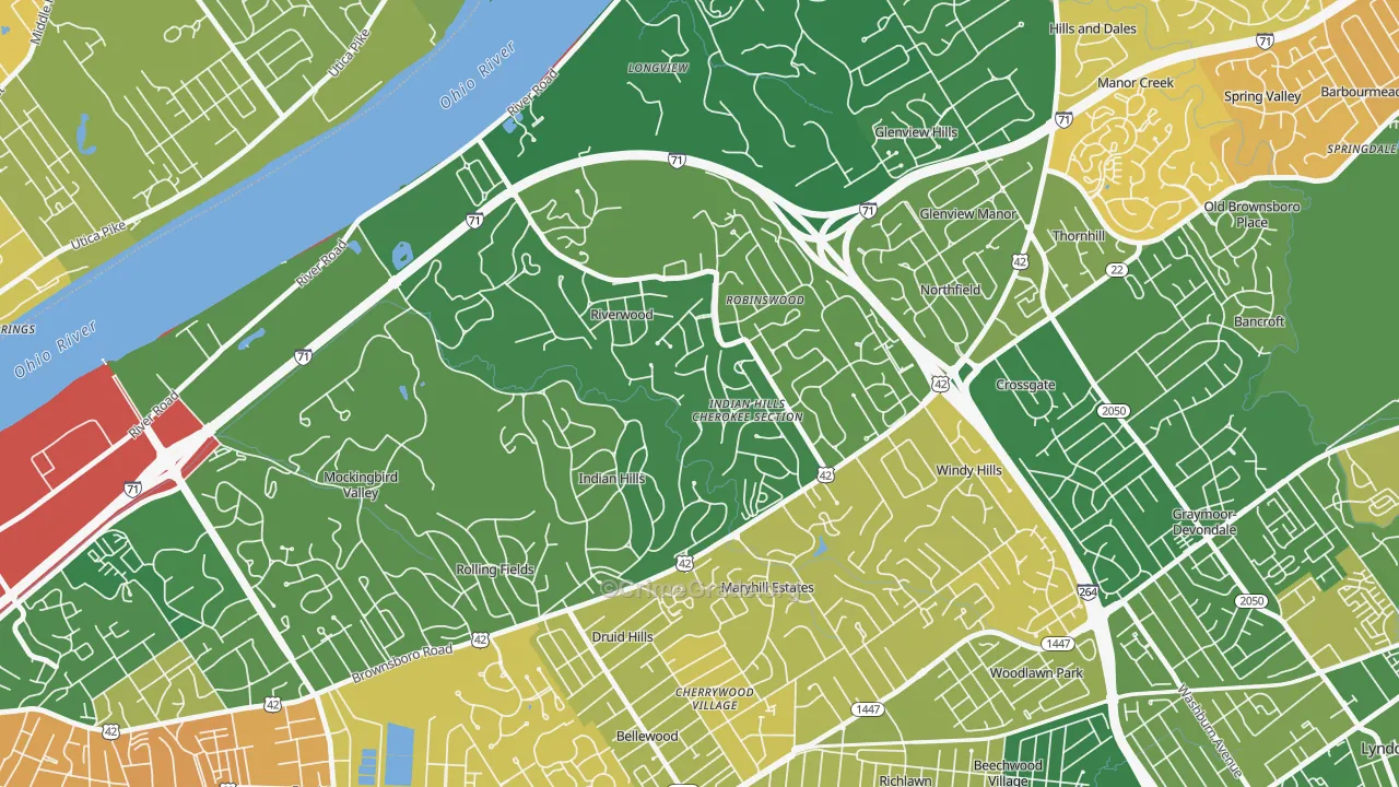 Indian Hills, KY Map of Murder Rates
