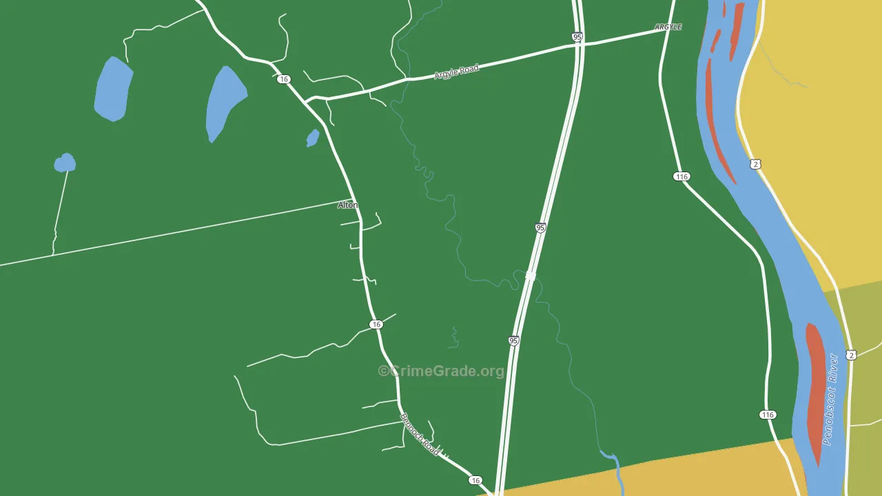 Indian Island Penobscot Indian Reservation, ME Map of Murder Rates