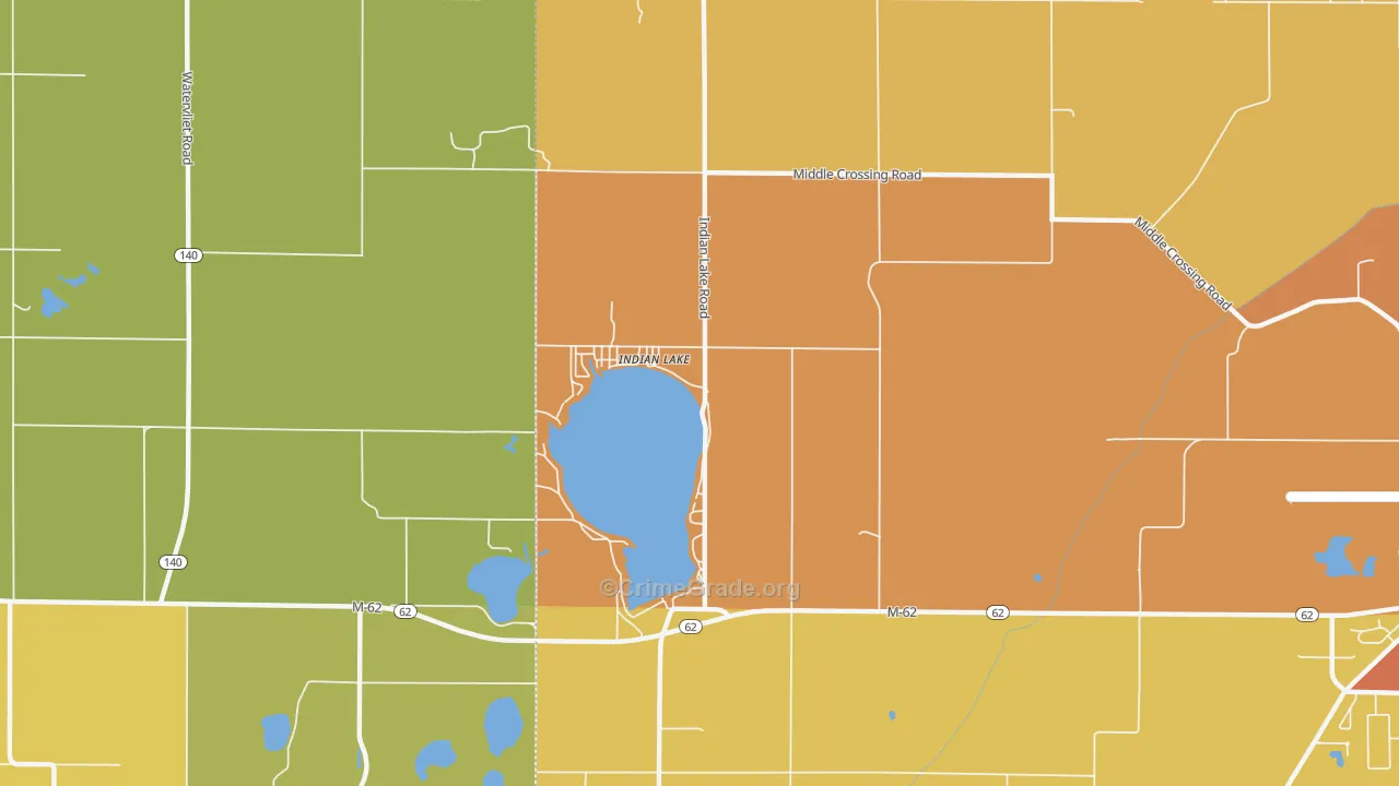 Indian Lake, MI Map of Murder Rates