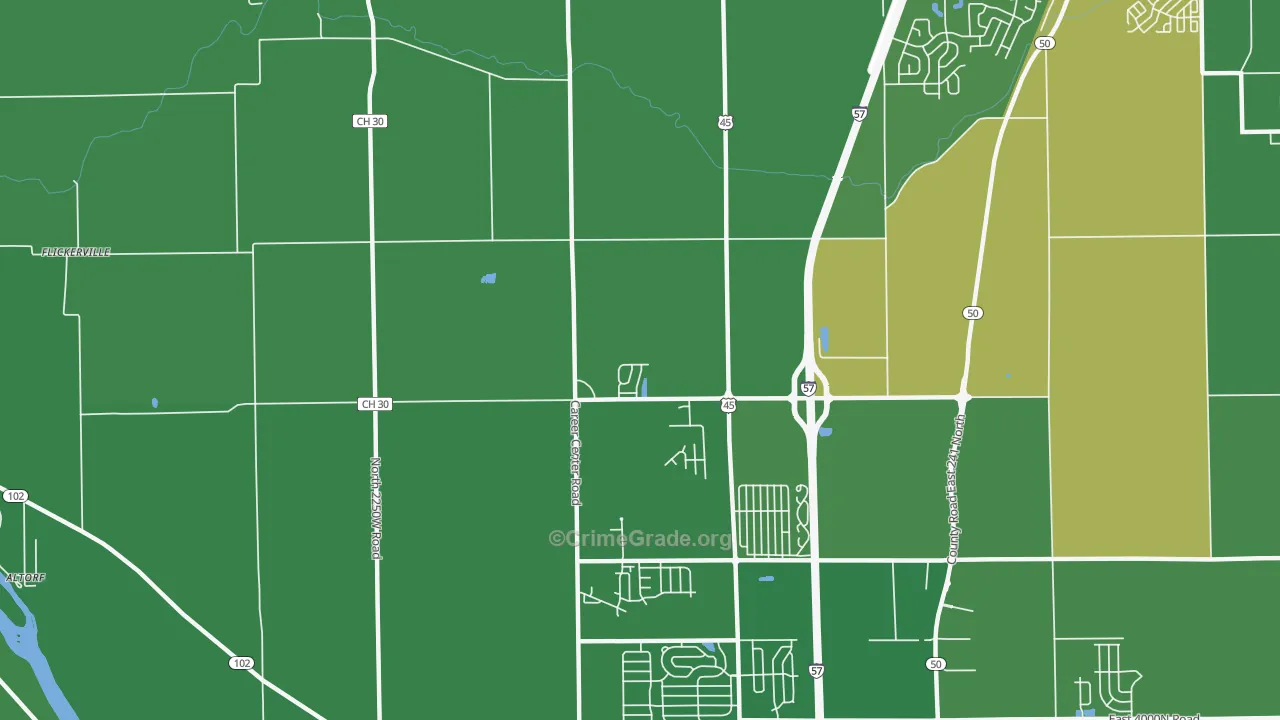 Indian Oaks, IL Map of Murder Rates