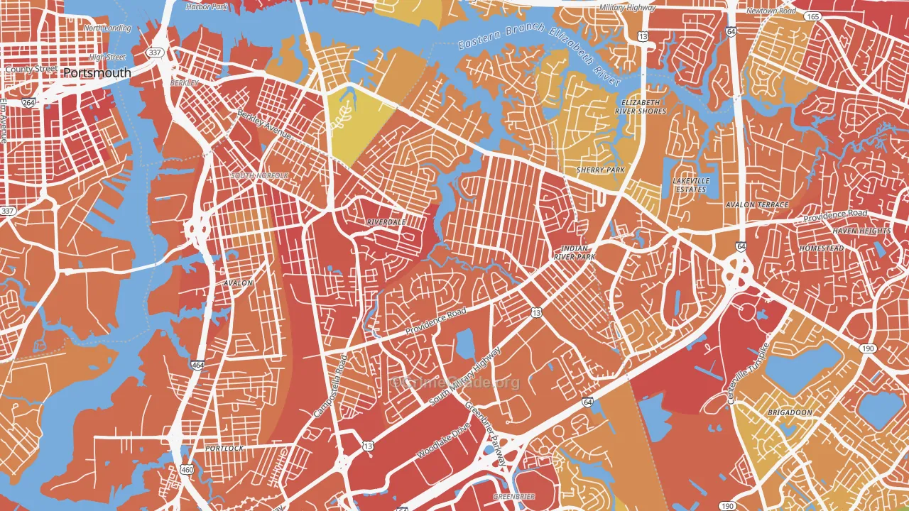 Indian River, Chesapeake, VA Map of Murder Rates