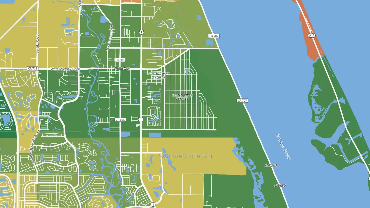 Indian River Estates, FL Map of Murder Rates