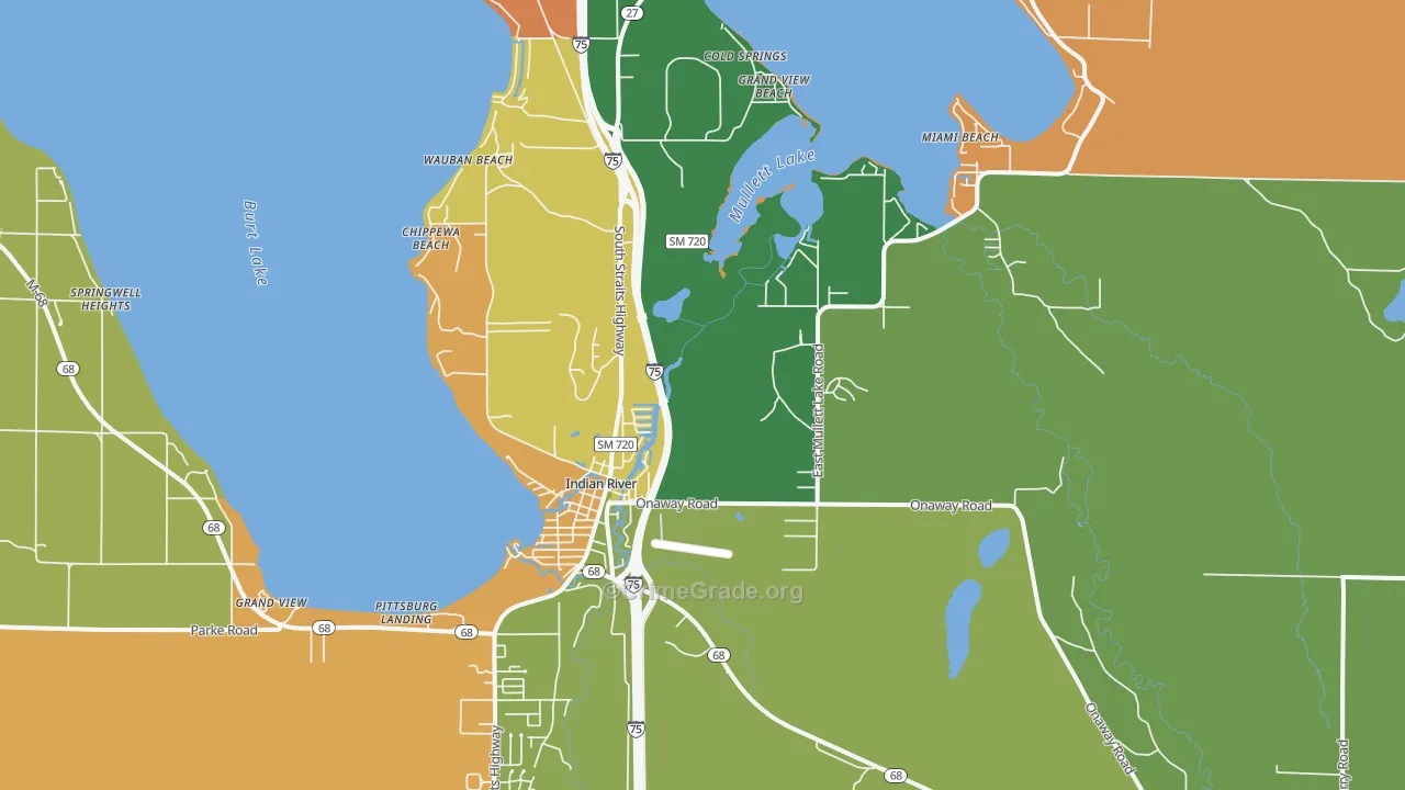 Indian River, MI Map of Murder Rates