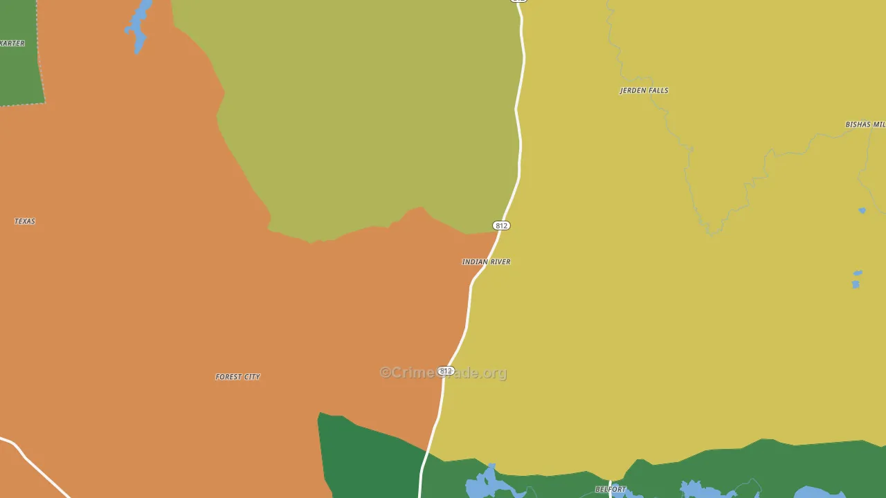 Indian River, NY Map of Murder Rates