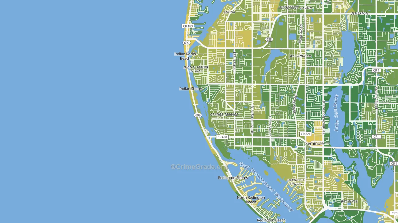 Indian Shores, FL Map of Murder Rates