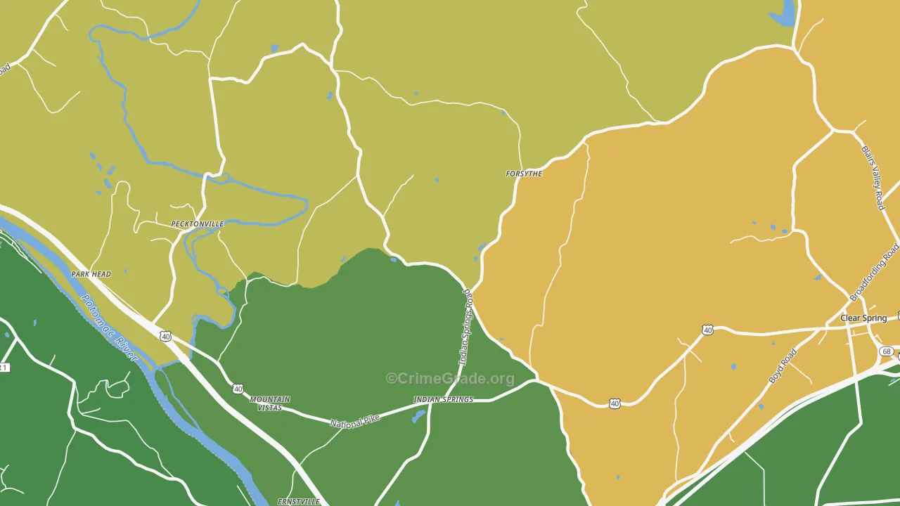 Indian Springs, MD Map of Murder Rates