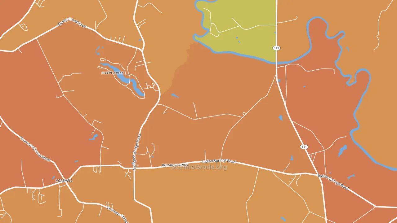 Indian Springs, NC Map of Murder Rates
