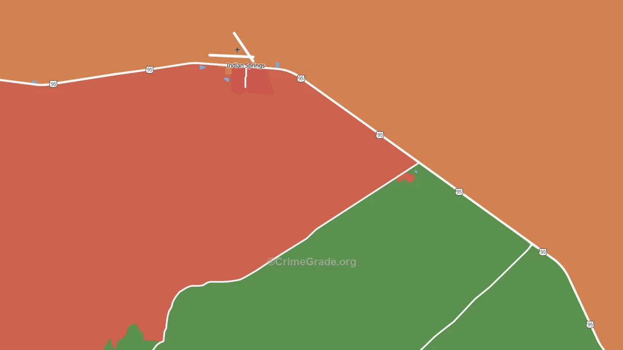 Indian Springs, NV Map of Murder Rates