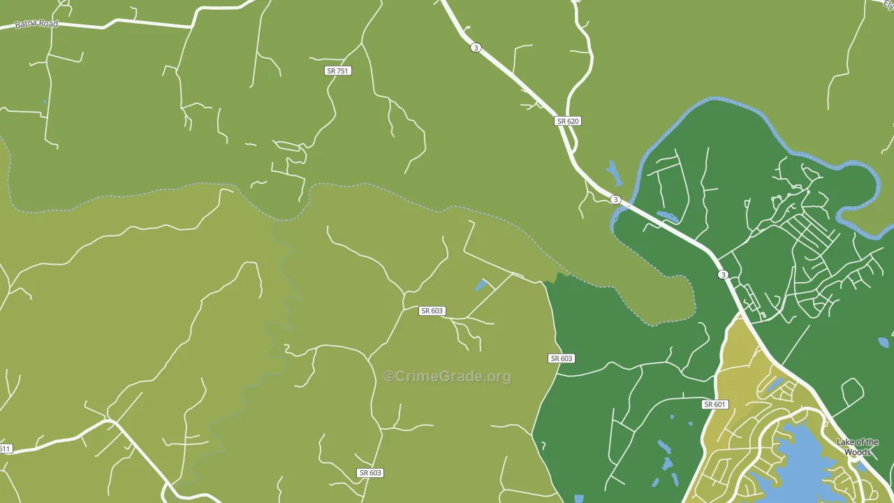 Indian Town, VA Map of Murder Rates