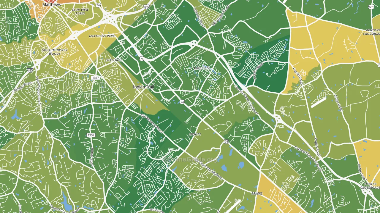 Indian Trail, NC Map of Murder Rates