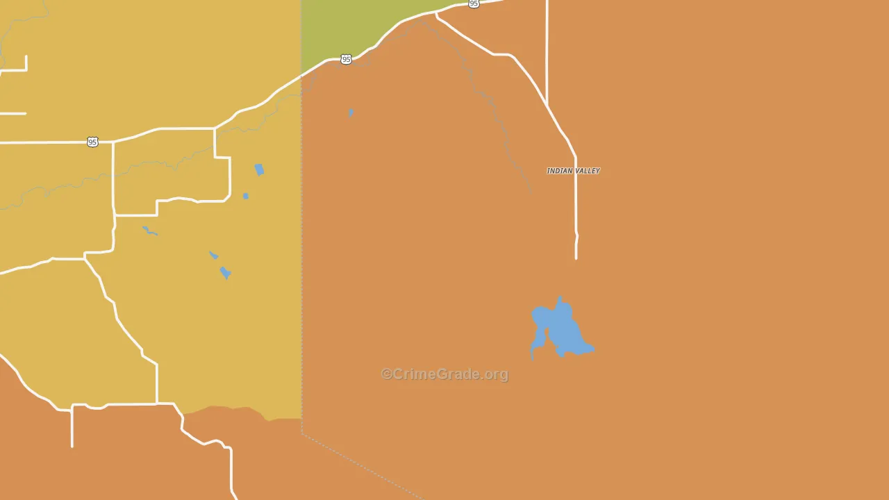 Indian Valley, ID Map of Murder Rates