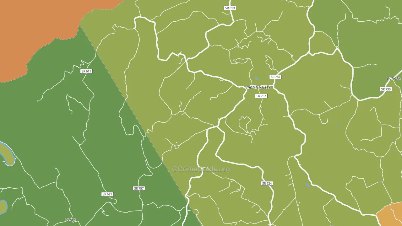 Indian Valley, VA Map of Murder Rates