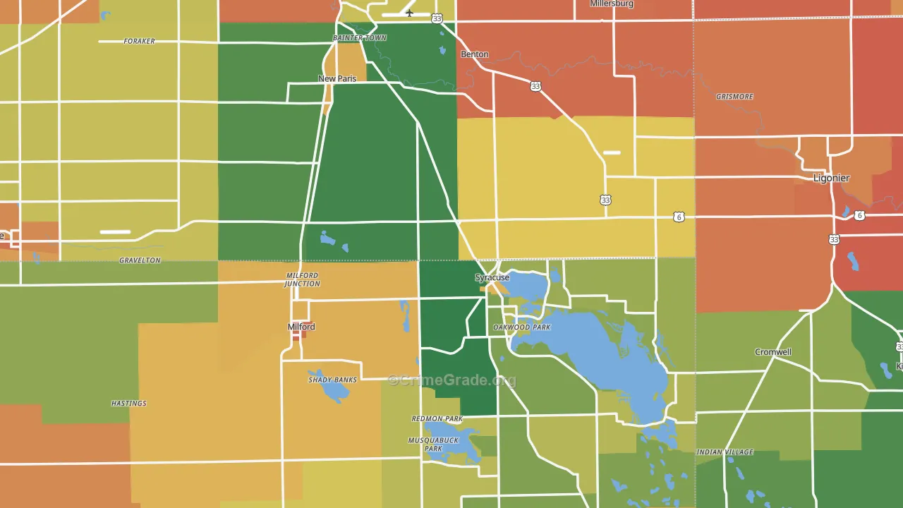 Indian Village, IN Map of Murder Rates
