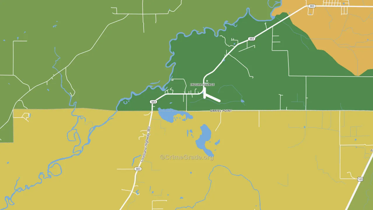 Indian Village, LA Map of Murder Rates