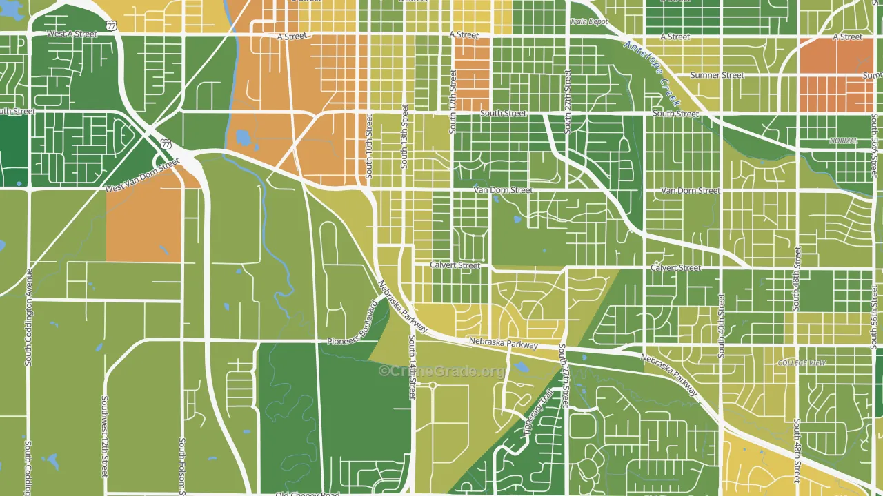Indian Village, Lincoln, NE Map of Murder Rates