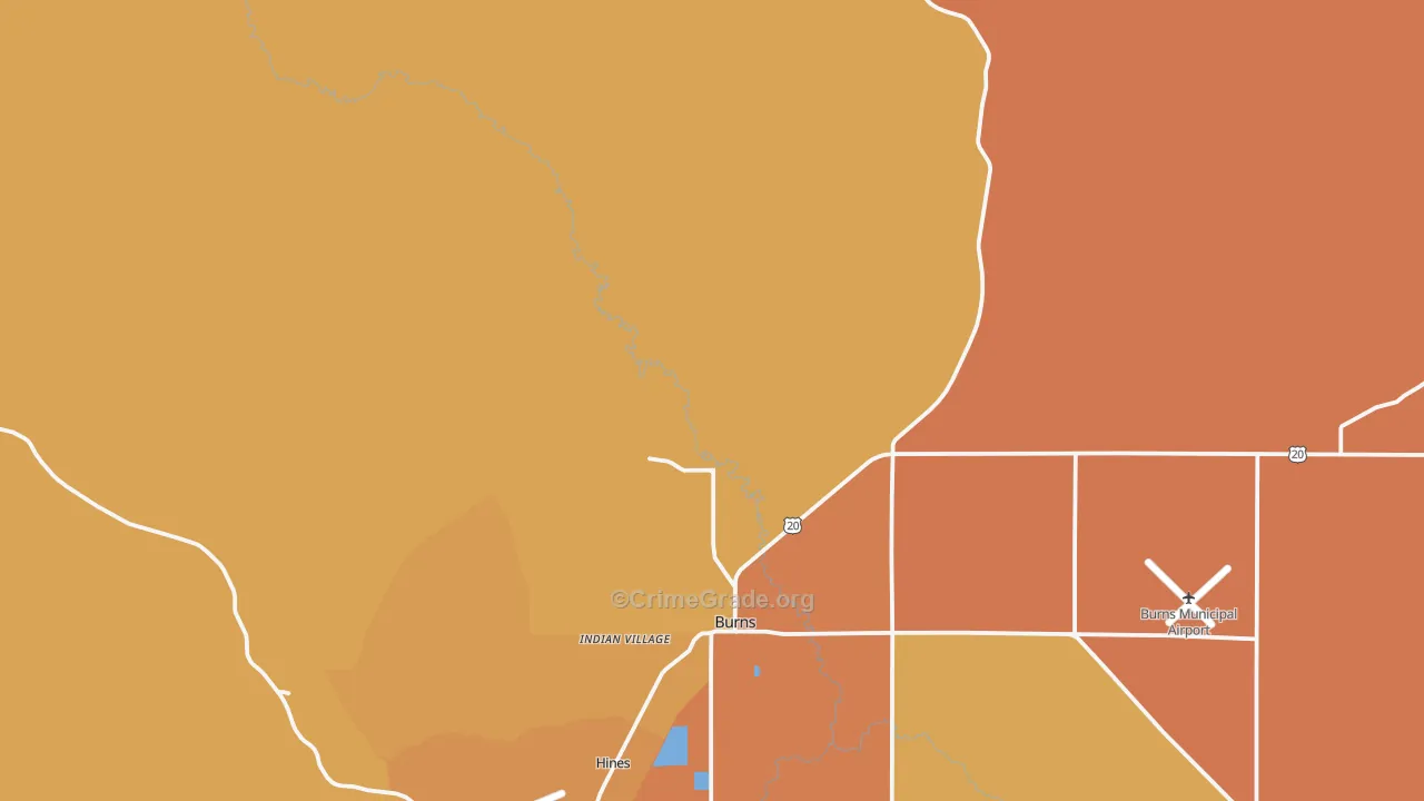 Indian Village, OR Map of Murder Rates