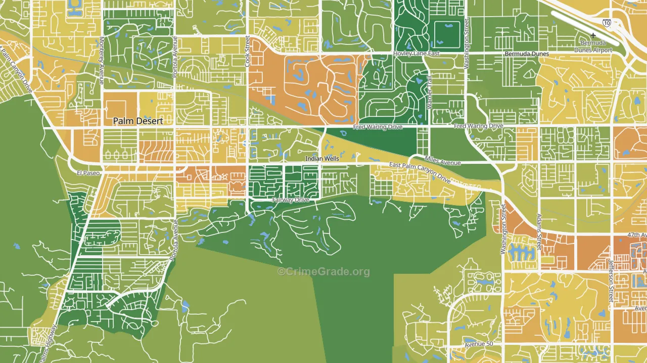 Indian Wells, CA Map of Murder Rates