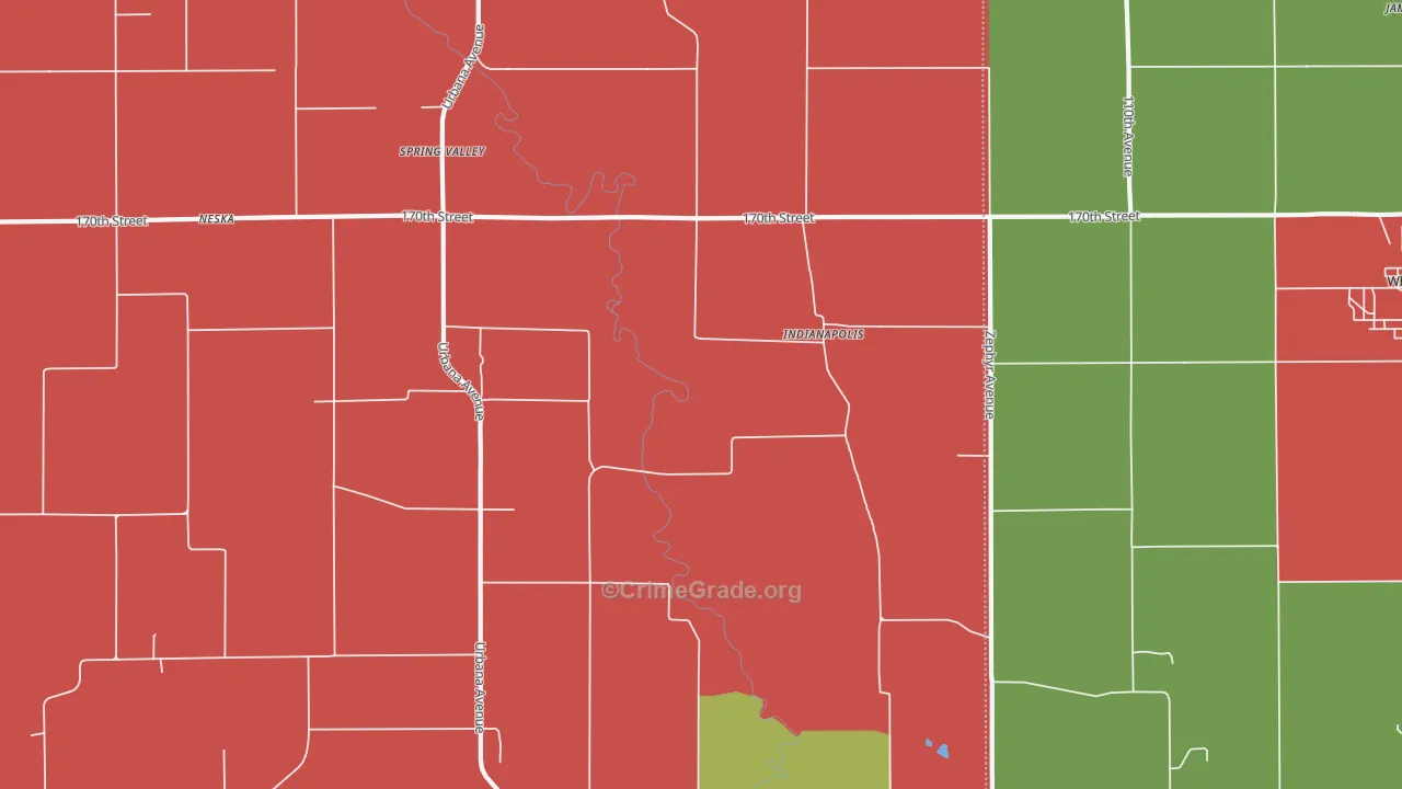 Indianapolis, IA Map of Murder Rates