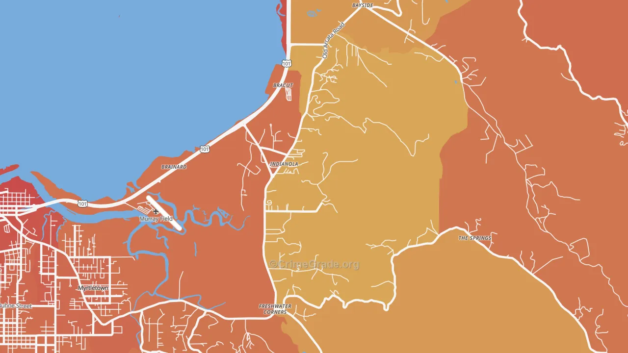 Indianola, CA Map of Murder Rates