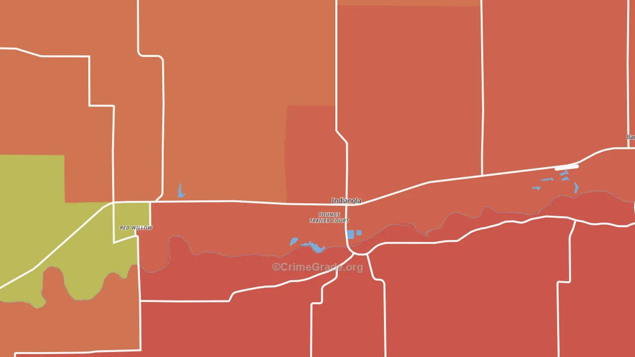 Indianola, NE Map of Murder Rates