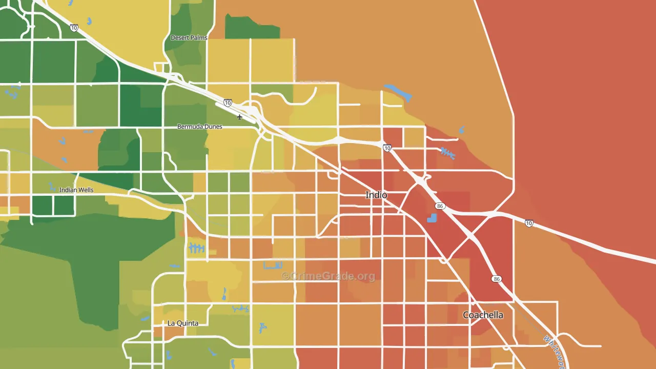 Indio, CA Map of Murder Rates