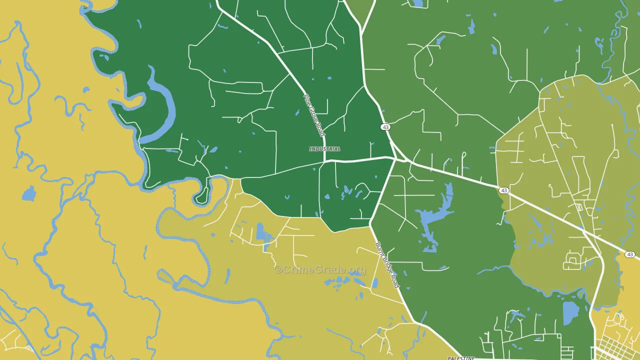 Industrial, MS Map of Murder Rates