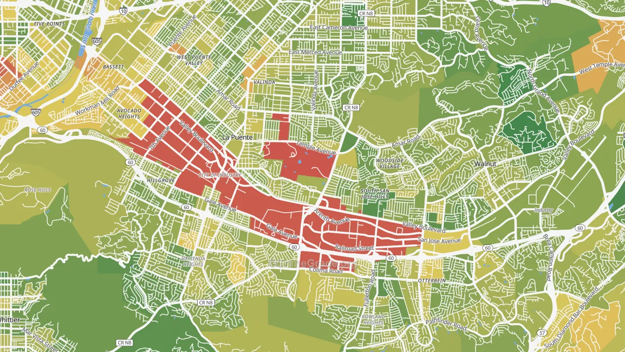 Industry, CA Map of Murder Rates