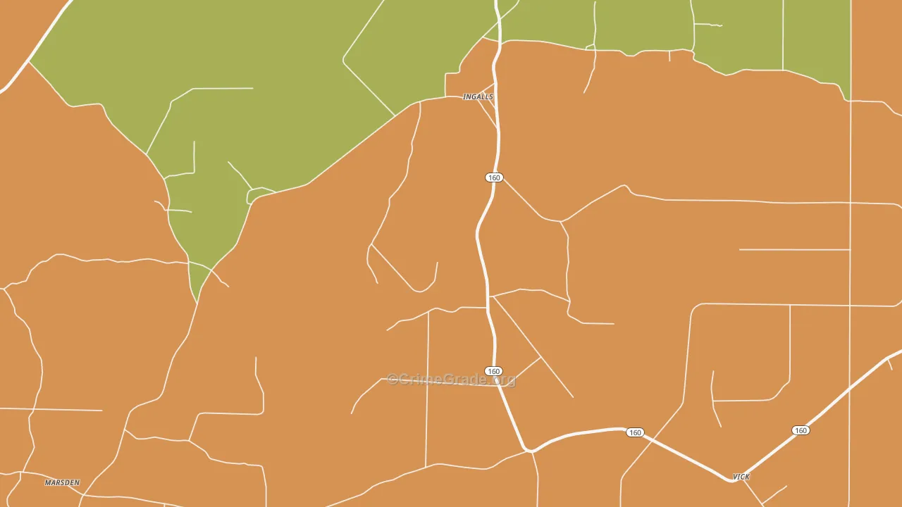 Ingalls, AR Map of Murder Rates