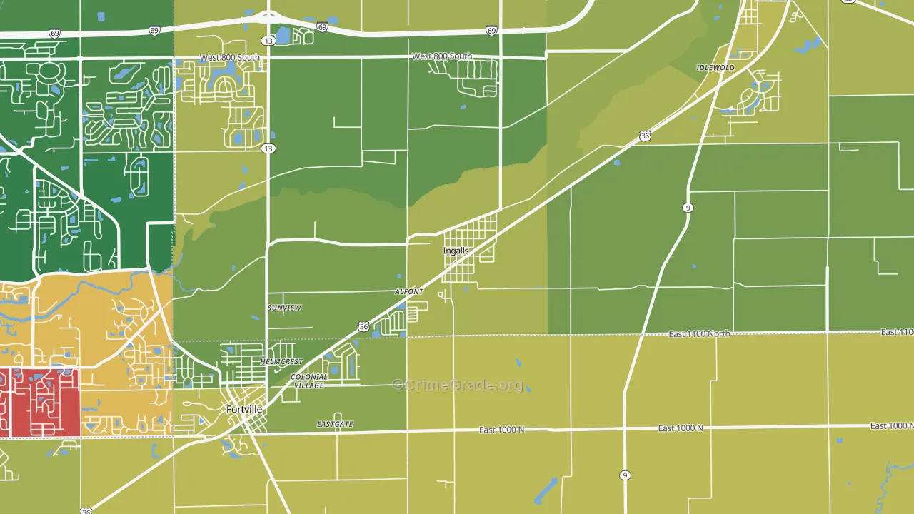 Ingalls, IN Map of Murder Rates