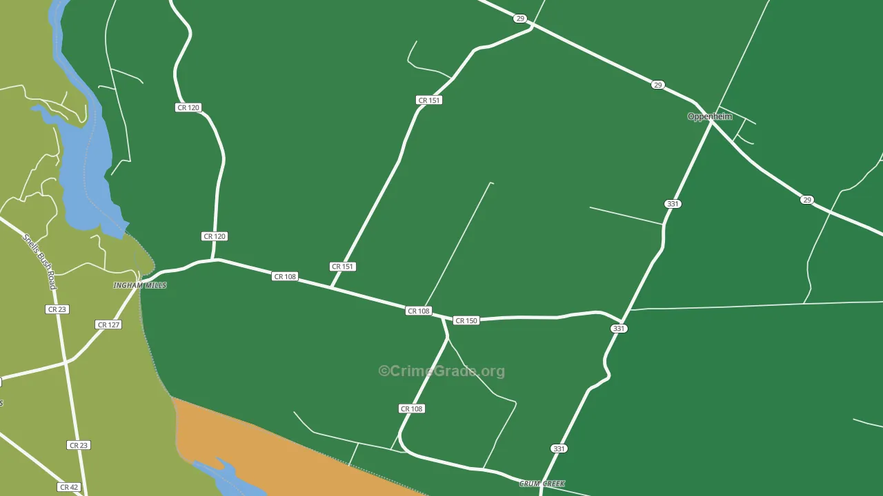 Ingham Mills, NY Map of Murder Rates