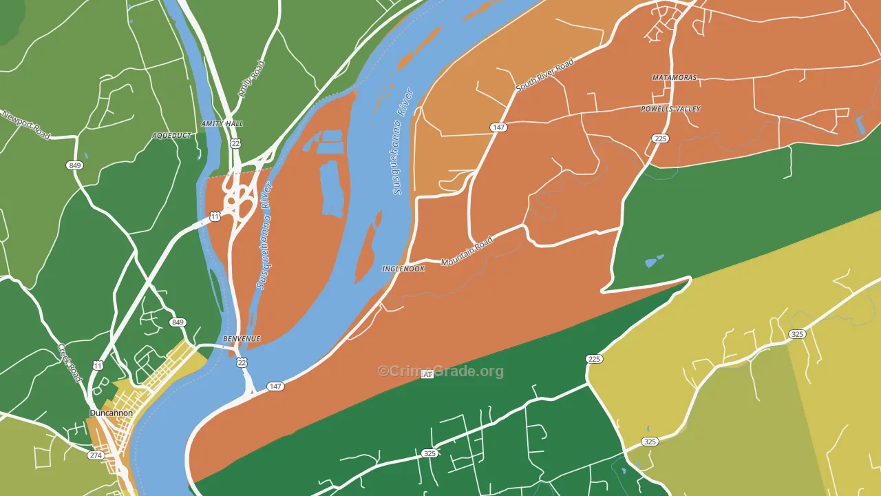Inglenook, PA Map of Murder Rates