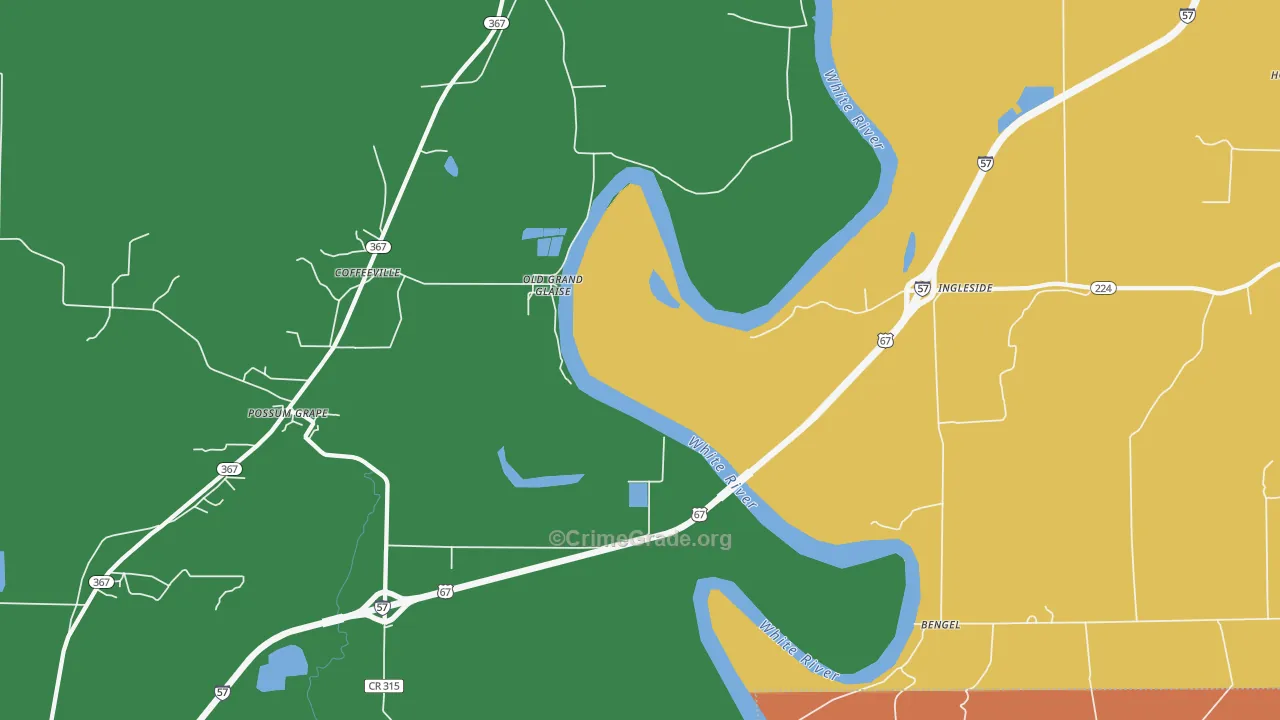 Ingleside, AR Map of Murder Rates
