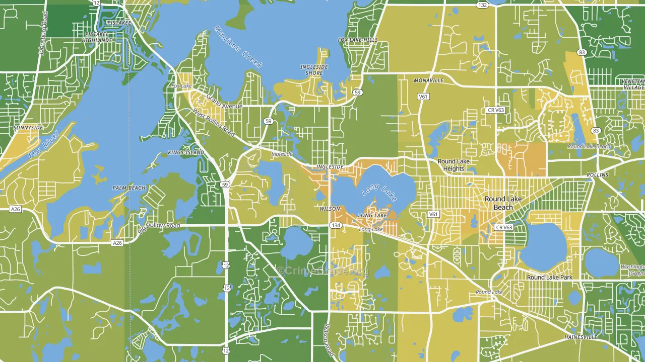 Ingleside, IL Map of Murder Rates