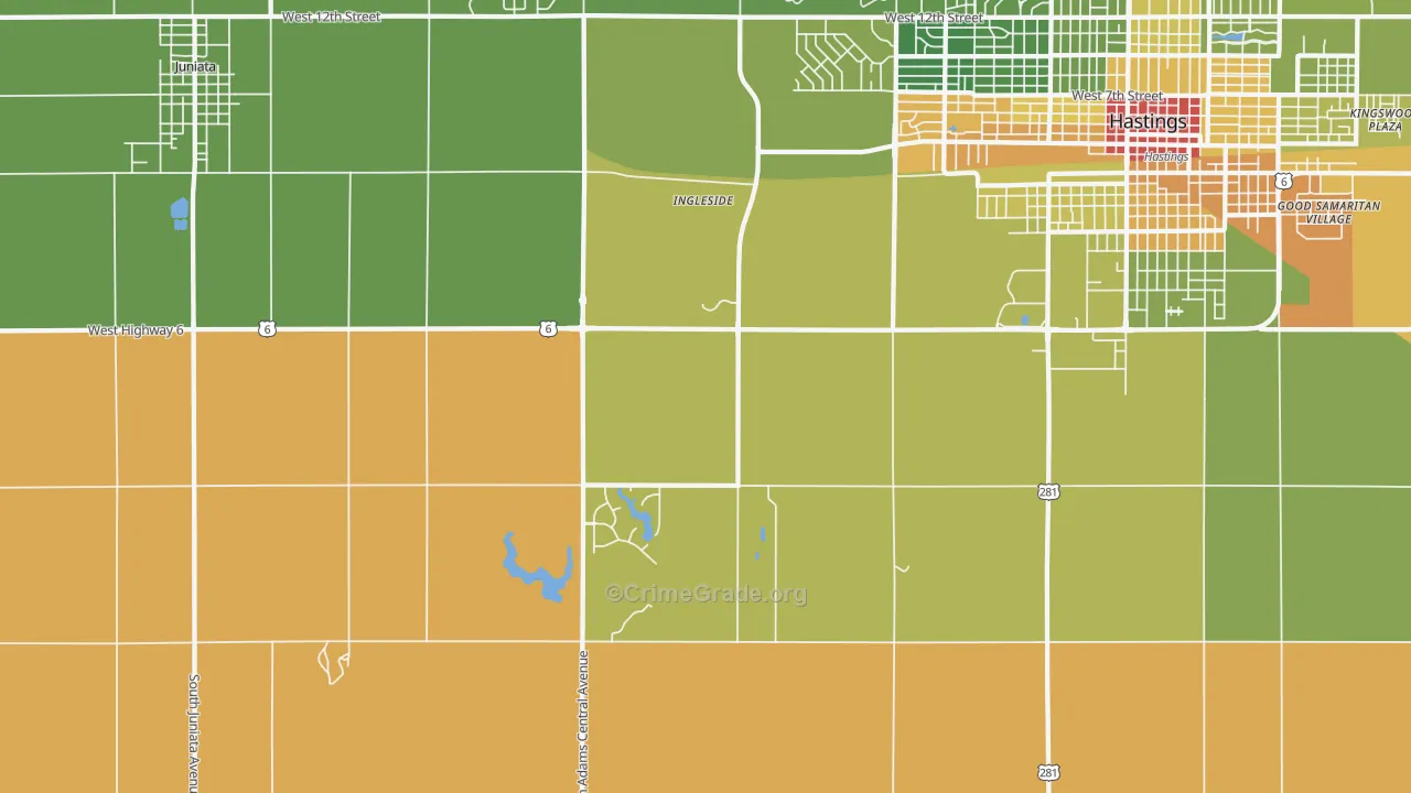 Ingleside, NE Map of Murder Rates