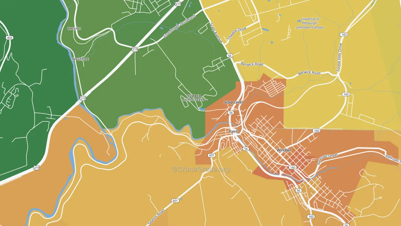 Ingleside, PA Map of Murder Rates