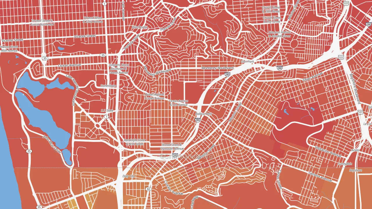 Ingleside, San Francisco, CA Map of Murder Rates
