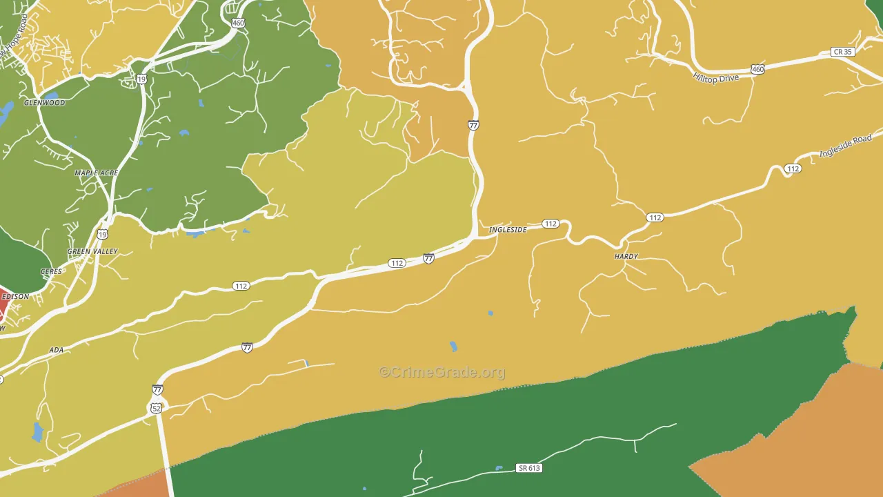 Ingleside, WV Map of Murder Rates